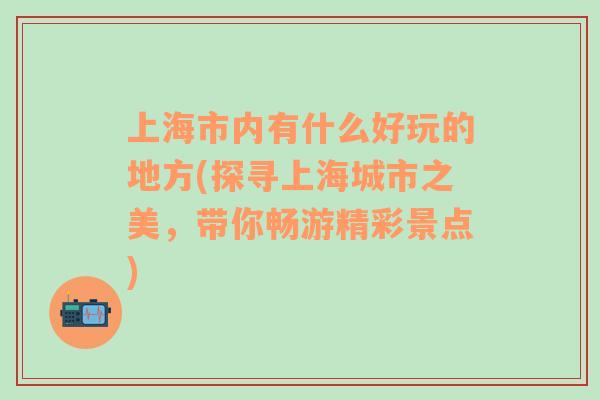 上海市内有什么好玩的地方(探寻上海城市之美，带你畅游精彩景点)